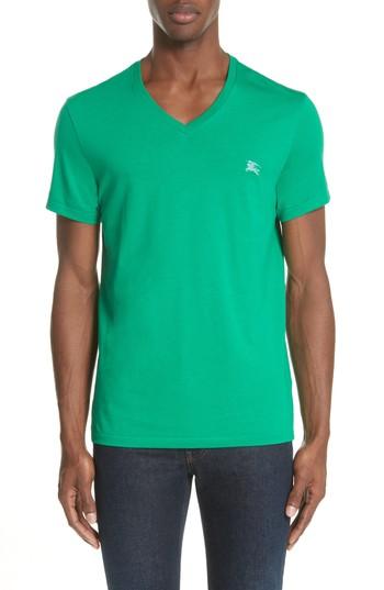 Men's Burberry Jadford V-neck T-shirt - Green
