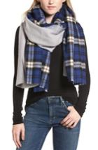 Women's Standard Form Traditional Wool & Cashmere Scarf, Size - Blue