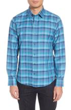 Men's Zachary Prell Maverick Plaid Linen Blend Sport Shirt