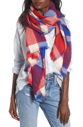 Women's Bp. Plaid Scarf, Size - Red
