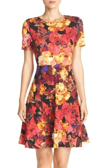 Women's Eci Floral Print Fit & Flare Dress - Pink