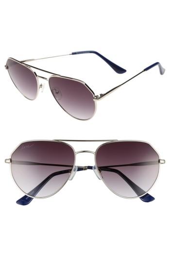 Women's Ed Ellen Degeneres 57mm Aviator Sunglasses - Silver