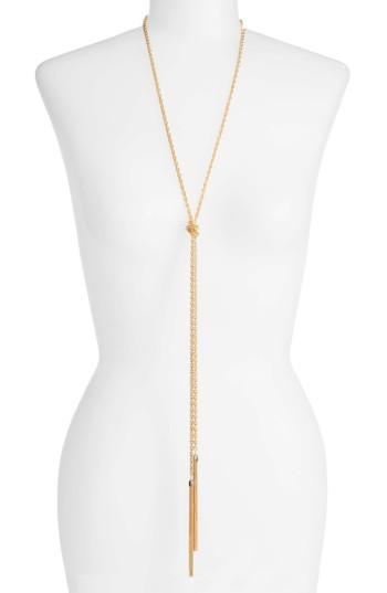 Women's Halogen Fine Chain Tassel Lariat Necklace