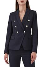 Women's Reiss Tally Double Breasted Wool Blend Jacket Us / 4 Uk - Blue