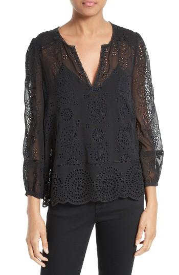 Women's Joie Alla Eyelet Silk Blouse
