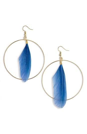 Women's Area Stars Nicole Feather Hoop Earrings