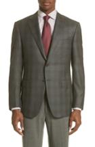 Men's Canali Classic Fit Plaid Wool Sport Coat Us / 52 Eu S - Grey