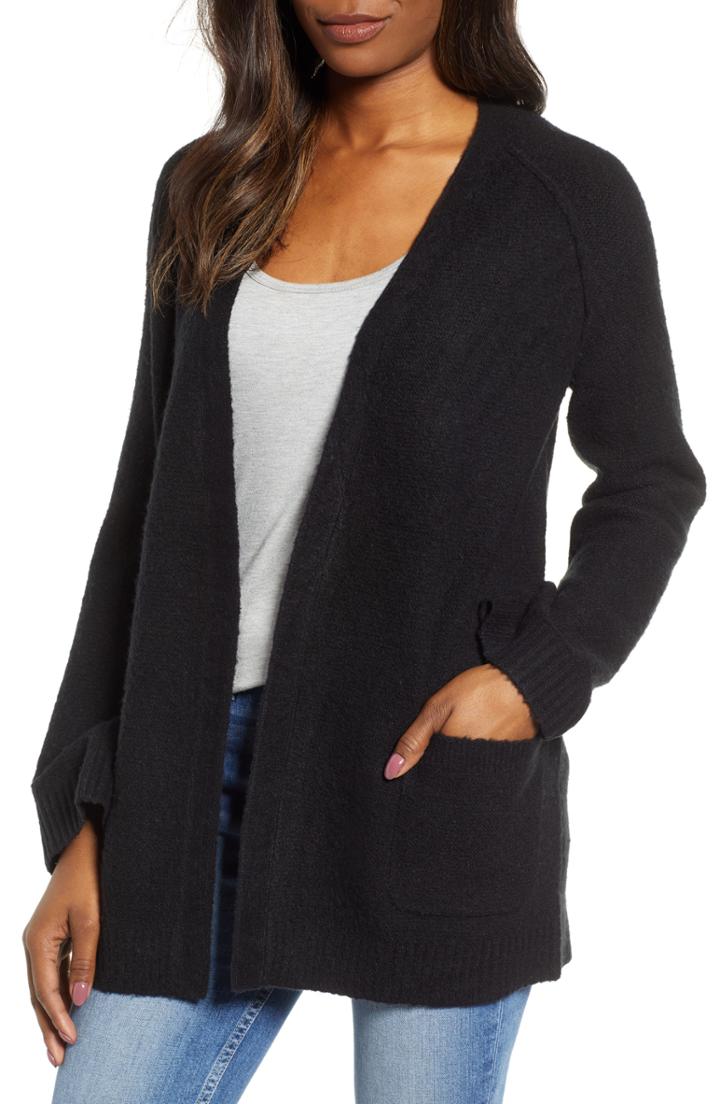 Women's Caslon Chunky Stitch Cardigan - Black