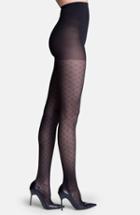 Women's Insignia By Sigvaris 'starlet' Diamond Pattern Compression Pantyhose, Size D - Black