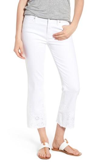Women's Liverpool Jeans Company Hannah Embroidered Raw Hem Jeans - White