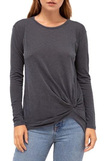 Women's Stateside Long Sleeve Twist Tee - Grey