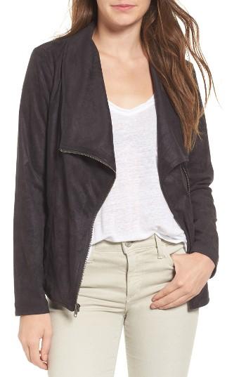 Women's Cupcakes And Cashmere Finleigh Faux Suede Moto Jacket - Grey