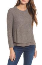 Women's Lucky Brand Nico Layered Look Sweater - Grey