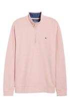 Men's Vineyard Vines Reverse Oxford Quarter Zip Pullover - Orange