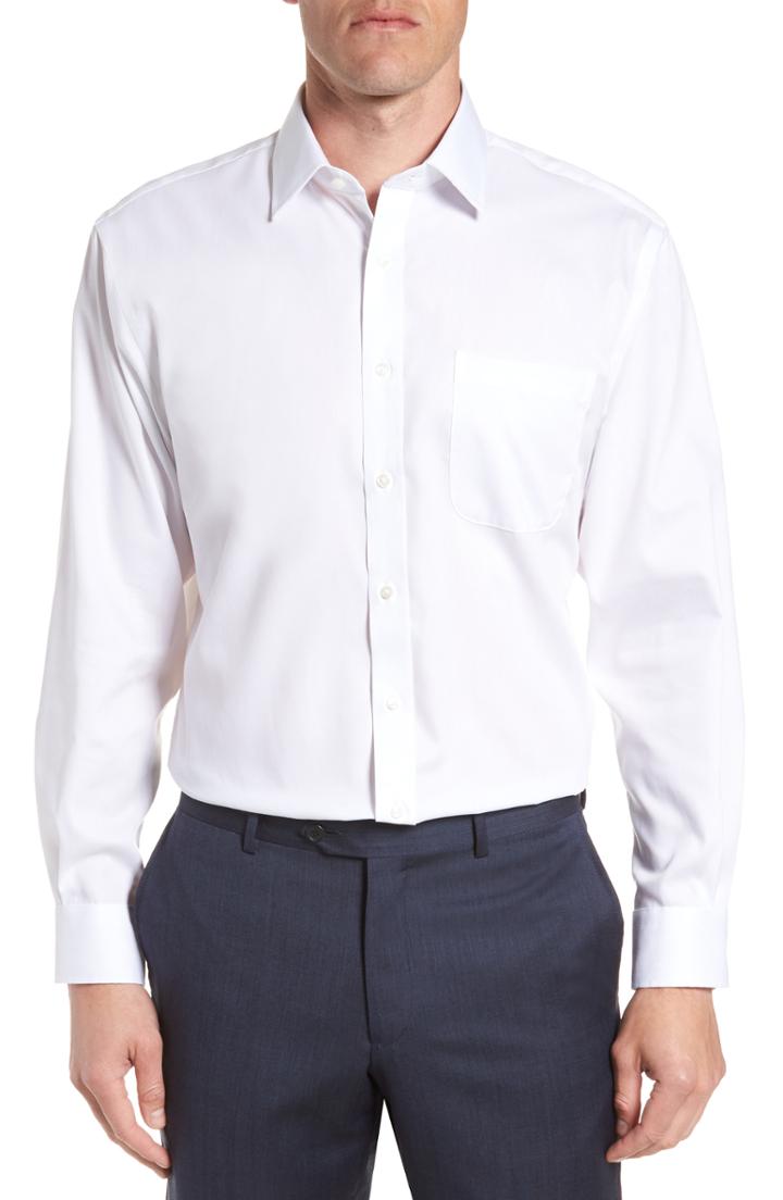 Men's Nordstrom Men's Shop Traditional Fit Non-iron Dress Shirt - 35 - White