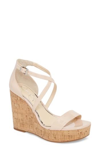 Women's Jessica Simpson Stassi Cross Strap Wedge Sandal M - Pink