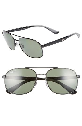 Men's Ray-ban 58mm Navigator Sunglasses - Black