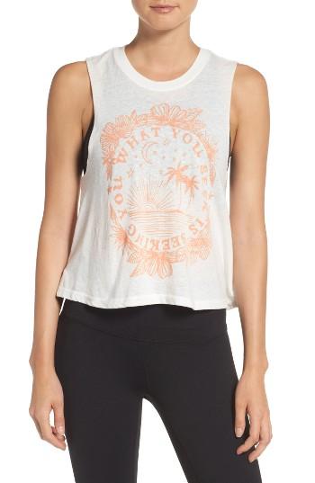Women's Spiritual Gangster Seeking You Crop Tank - White