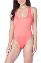 Women's The Bikini Lab Rib-thym One-piece Swimsuit - Coral