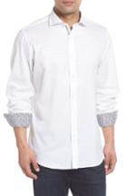 Men's Bugatchi Classic Fit Tonal Circles Sport Shirt - White
