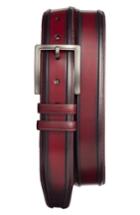 Men's Mezlan Palma Leather Belt - Burgundy