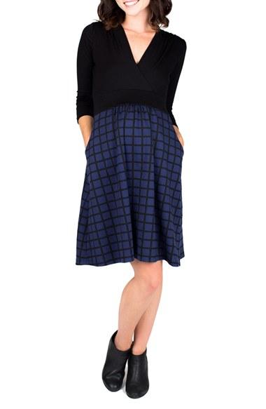 Women's Nom 'nora' Surplice Maternity/nursing Dress - Blue
