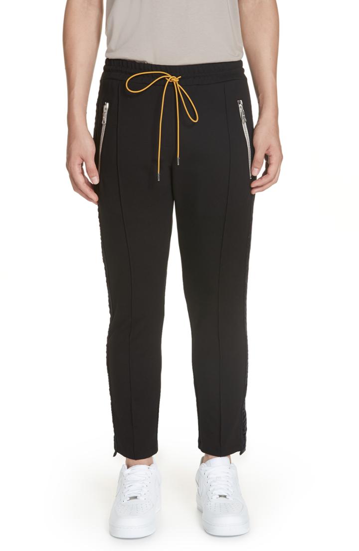 Men's Rhude Stripe Slim Fit Pants - Black