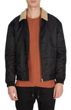 Men's Zanerobe Yeti Nylon Jacket With Faux Shearling Trim - Black