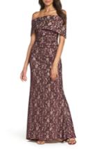 Women's Vince Camuto Sequin Off The Shoulder Gown - Burgundy