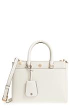 Tory Burch Small Robinson Double-zip Leather Tote - Ivory