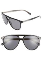 Men's Burberry 58m Polarized Aviator Sunglasses - Black/ Grey Polarized