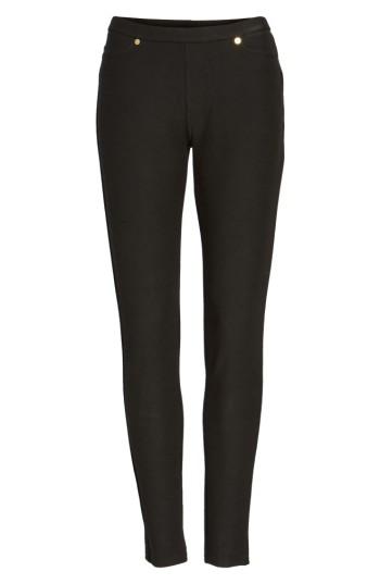 Petite Women's Michael Michael Kors Stretch Twill Leggings, Size P - Black