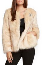 Women's Willow & Clay Faux Fur Jacket, Size - Ivory