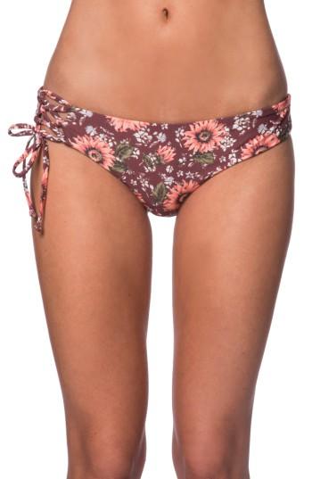 Women's O'neill Viera Lace-up Hipster Bikini Bottoms - Brown