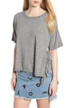Women's Current/elliott The Side Slit Ruffle Tee - Grey