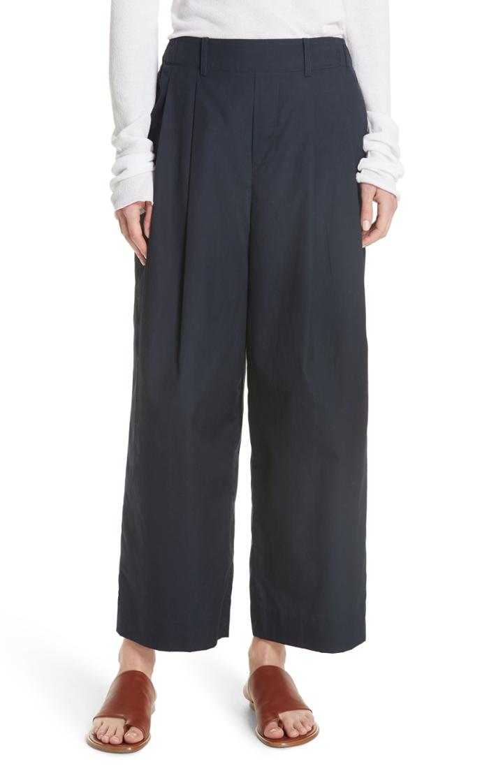Women's Vince Wide Leg Polished Cotton Pants