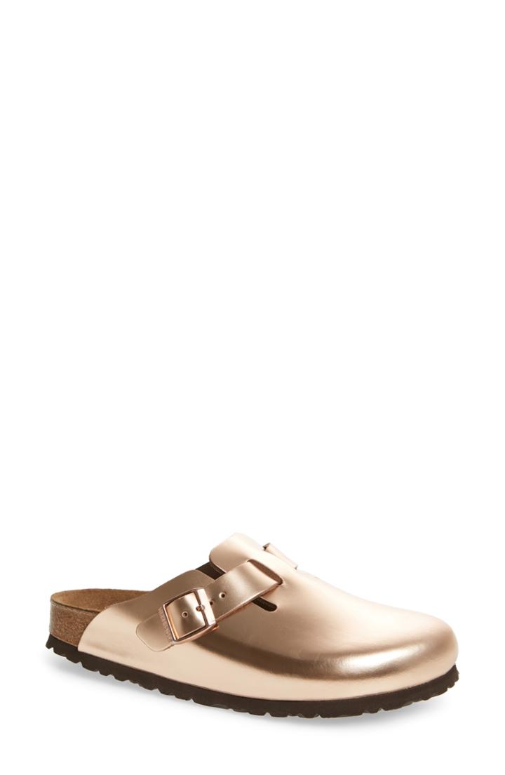 Women's Birkenstock Boston Copper Clog -5.5us / 36eu - Metallic