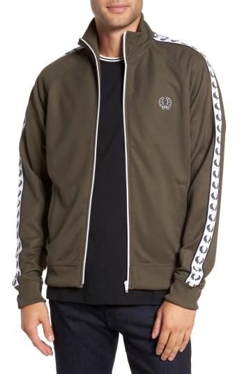 Men's Fred Perry Laurel Tape Track Jacket - Green