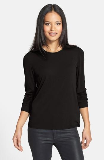 Petite Women's Eileen Fisher Silk Tee, Size P - White