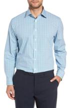 Men's Nordstrom Men's Shop Tech-smart Traditional Fit Check Dress Shirt .5 32/33 - Green