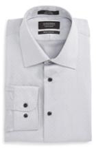 Men's Nordstrom Men's Shop Extra Trim Fit Non-iron Herringbone Dress Shirt .5 - 32/33 - Grey
