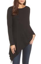 Women's Halogen Boatneck Asymmetrical Tunic - Black