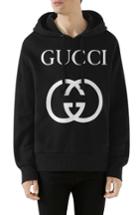 Men's Gucci New Logo Cotton Hoodie - Black