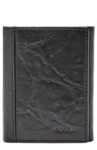Men's Fossil Neel Leather Wallet - Black