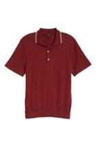 Men's J.crew Tipped Sweater Polo, Size - Burgundy