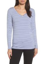 Women's Halogen Reversible V-neck Tee, Size - Blue