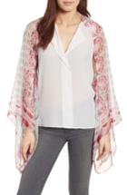 Women's Ted Baker London Window Box Silk Cape Scarf, Size - Pink