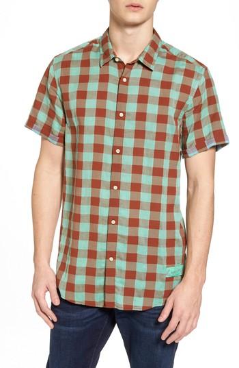 Men's Scotch & Soda Check Woven Shirt - Green