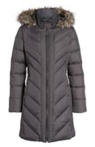 Women's Larry Levine Faux Fur Trim Hooded Jacket - Grey