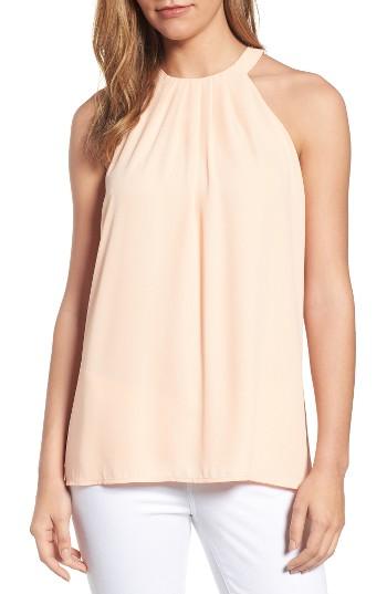 Women's Cece Pleat Halter Style Blouse - Coral